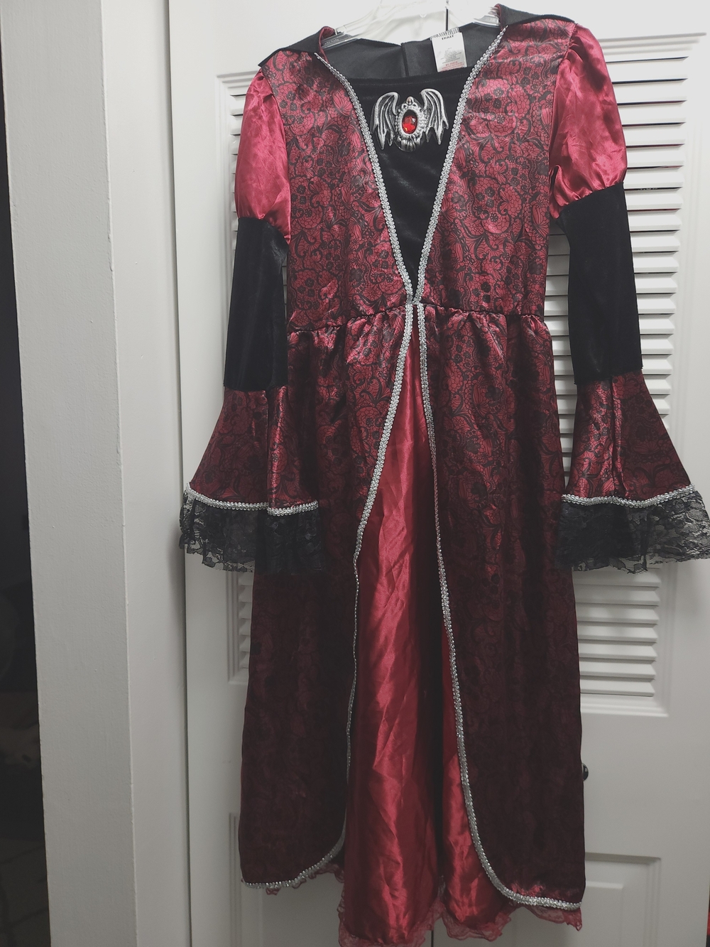 IKALI Girls Halloween Vampire Costume Dress 12-14Y Red & Black Gothic